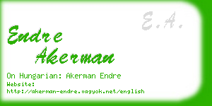 endre akerman business card